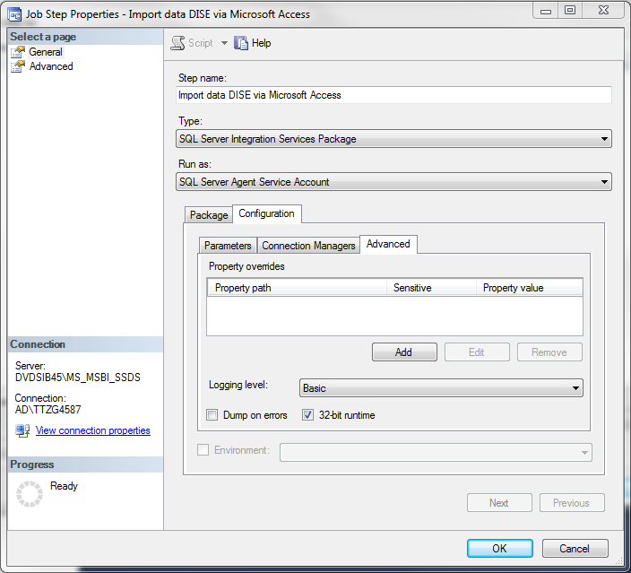 SSIS execution result in SQL Server