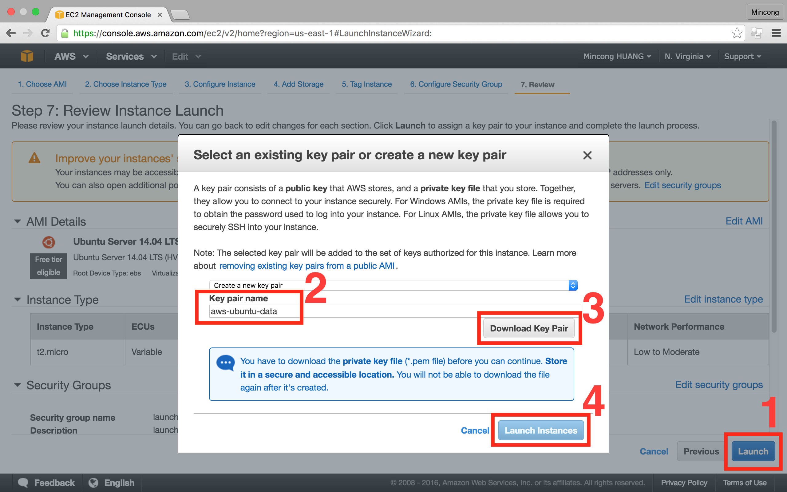 AWS console EC2, create instance step 7b