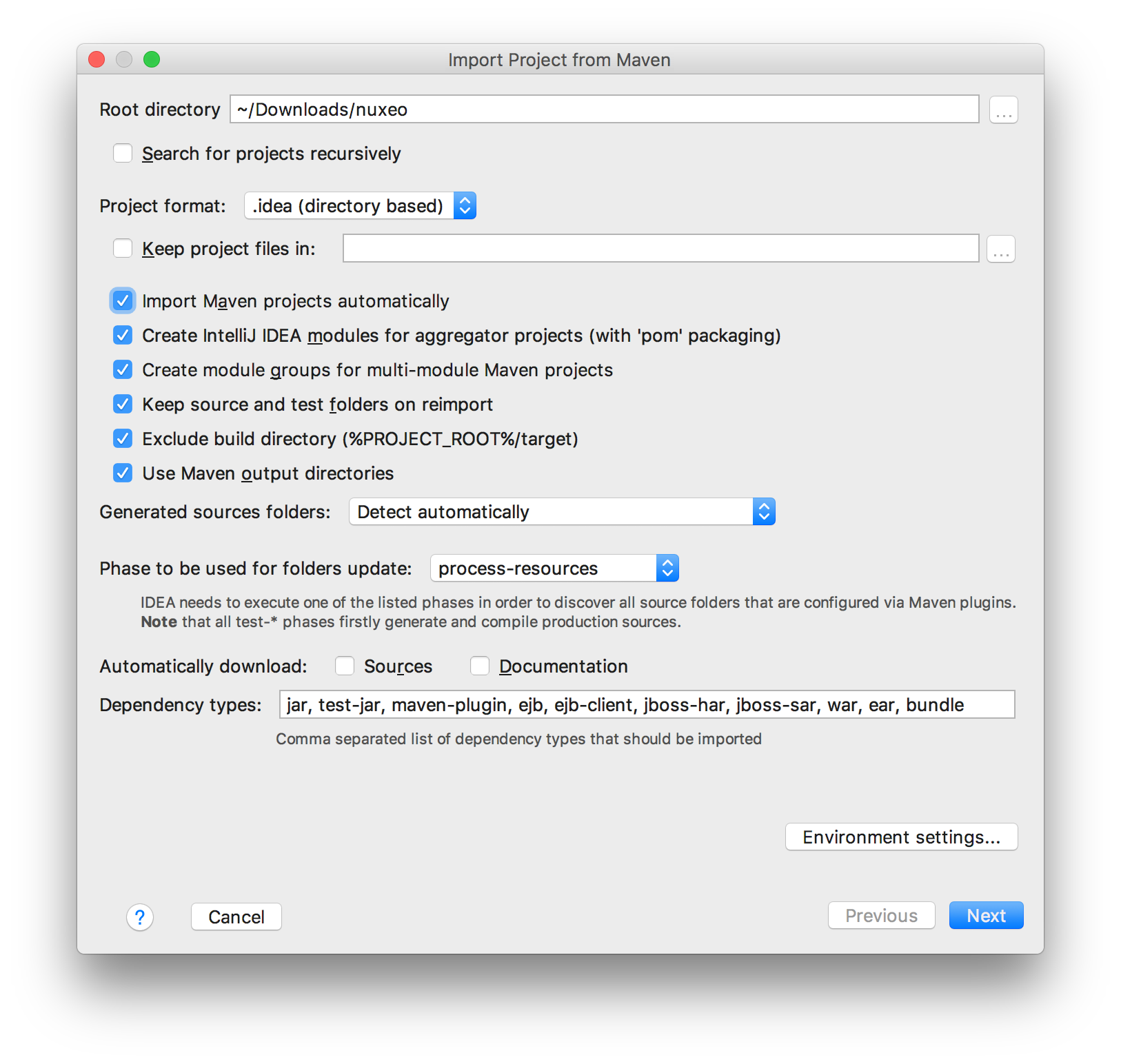 IntelliJ - Import project from Maven