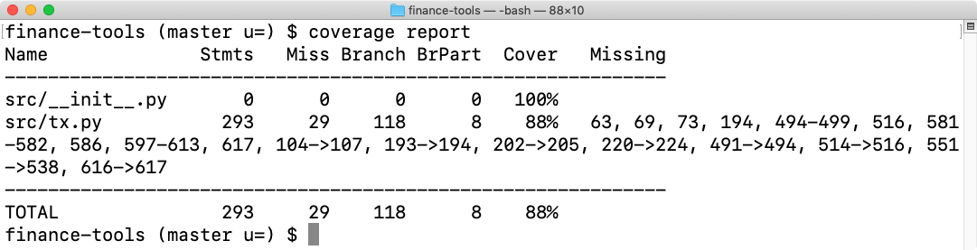 Coverage report example