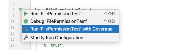 Run tests with coverage at class level in IntelliJ IDEA